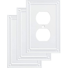 Rota Style Franklin Brass Beaded Çift Yönlü/switch Plaka/kılıf, Tek, Beyaz, W35059V-PW-C