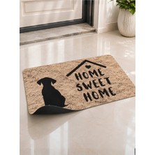 Bert Köpek Figürlü Home Sweet Home Kapı Önü Paspası Dijital Baskılı Kaydırmaz Tabanlı Modern Paspas