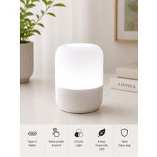 Allwin Şarjlı Dokunmatik LED Gece Lambası, 3 Renk Işık, Type-C Şarjlı, Taşınabilir Masa Lambası, Asılabilir Bebek Odası ve Yatak Odası, 3 Color Light (Sıcak / Doğal / Beyaz Işık)
