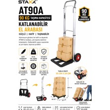 Staxx Power Alüminyum Katlanır El Arabası 90 kg Sessiz Tekerlekli Koli Taşıma Arabası Koli Yük Paket Taşıma