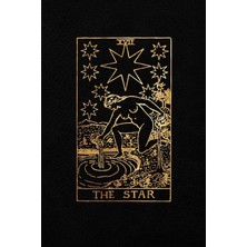 Rota Style The Star: Tarot Card Journal - 6 x 9 College 120 Ruled Pages | Black And Gold - Colle