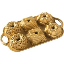 Rota Style Nordic Ware Backform Geo Bundtlette Alüminyum Altın, 27,9 cm x 17,8 Cm, Nw 91277