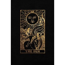 Rota Style The Sun: Tarot Card Journal - 6 x 9 College 120 Ruled Pages | Black And Gold - Colleg