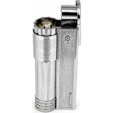 Onr Store Metal Muhtar Çakmağı Benzin Dolumlu Taşlı Klasik Alevli Premium Siyah Çakmak