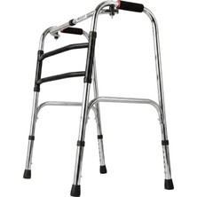 Loco PR-340 Katlanabilir Walker Hasta Yürüteci 22'lik Ithal Yüksek Kalite Hareketli Yürüteç Siyah Çift Kafes Gri Gövde