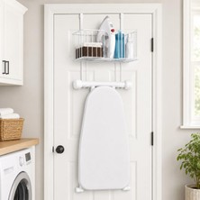 Rota Style Alper Banyo Kapı Arkası Ütü Masası Askılığı Organizer Raf, Beyaz Metal Düzenleyici, Ütü, Sprey V