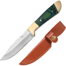 Rota Style Valkyrie Paslanmaz Çelik Kamp Bıçağı | 16 cm Bıçağı Deri Kılıflı Kompakt Yeşil