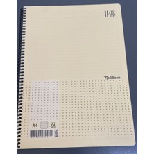 Udep A4 Noktalı Spiralli Notebook 72 Yaprak Beyaz Karton Kapak Bullet Journal Defteri