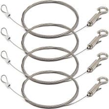 Rota Style Xspring Resim Asma Teli, Döngü Kancalı 4 Adet Ayarlanabilir Ayna Çerçevesi Kiti, 1 Metre Ağır Hi
