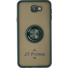 Aydogan's Samsung Galaxy J7 Prime Kılıf Montreal Yüzüklü Silikon Kapak - Yeşil