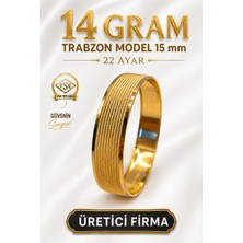 Aks Gold 22 Ayar TSE Belgeli (14 GRAM) Trabzon Model Ajda Altın Bilezik Gold Düğün Nişan
