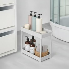 Rota Style 2 Katlı Antrasit Banyo Mutfak Tezgah Üstü Düzenleyici Raf – Çok Amaçlı Plastik Organizer, Bahara