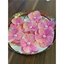 Burc Design Gift Incili Islak Ortanca Yapay Hazır Çiçek - 20 Adet- Pembe