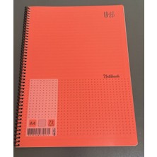 Udep A4 Spiralli Çizgili Notebook Defter 72 Yaprak Kırmızı Kapak