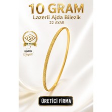 Aks Gold 22 Ayar TSE Belgeli (10 GRAM) Lazerli Ajda Altın Bilezik Gold Düğün Nişan