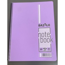 Dazzle A4 Spiralli Kareli Defter 72 Yaprak Mor - Notebook Okul ve Ofis Defteri