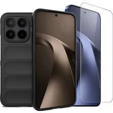 Teleplus Xiaomi 17T Kılıf Kamera Korumalı Içi Kadife Oluklu Tasarım Kılıf + Ekran Koruyucu