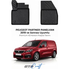 Otocraft Peugeot Partner Pv (2019 ve Sonrası) Araca Özel 4d Karbon Havuzlu Oto Paspas Ön Kabin Full Set 2 Parça
