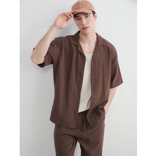 Lc Waikiki Yeni Sezon Loose Fit Resort Yaka Müslin Erkek Gömlek
