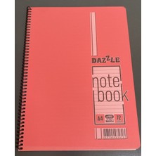 Dazzle A4 Spiralli Notebook 72 Yaprak Çizgili Defter Kırmızı Kapak