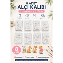 Hobialem 8 Adet  Alçı Kalıbı , Okul Alçı Kalıbı , Seramik Kalıbı Iş Eğitimi, El Sanatları