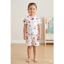 Tayo Baby Kız Çocuk %100 Pamuklu Yazlık Şortlu Pijama Takımı Desenli Süprem Penye