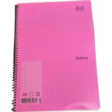 Ude Deep A4 72 Yaprak Spiralli Noktalı Defter Pembe Notebook