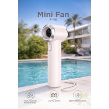 Başkenttekno Şarjlı El Vantilatörü Dijital Göstergeli 5 Kademeli Turbo Mini Fan F46