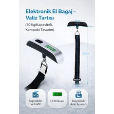 Premini El Bagaj Valiz Tartısı 50 kg LCD Ekranlı, Taşınabilir Dijital Tartı