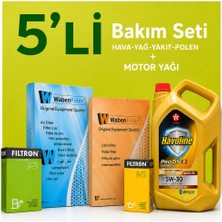 Filtron-Waben Peugeot 206+ 1.4 Dizel Filtre Bakım Seti-Texaco 5W30 5 Lt (2010-2013) 4 Lü