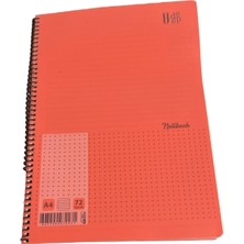 Udep A4 72 Yaprak Spiralli Noktalı Defter Notebook Kırmızı Kapak