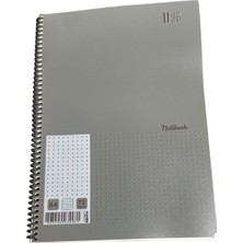 Udep A4 Noktalı Spiralli Notebook 72 Yaprak Gri Kapak Bullet Journal Defter