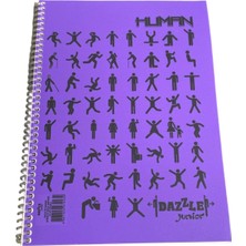 Dazzle Junior Human Desenli Spiralli Okul Defteri A4 Pp Kapak 18X25 cm