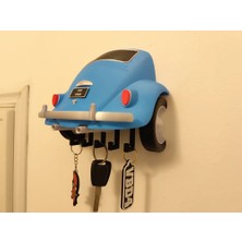 Genç 3D Vw Beetle Tasarımlı Duvar Anahtarlığı Vosvos Anahtar Askısı Nostaljik Araba Dekorasyonu ve Hediye