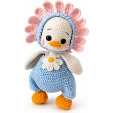 Papatya Şapkalı Ördek Bebek Amigurumi Organik Oyuncak