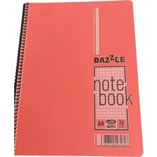 Dazzle A4 Spiralli Kareli Defter 72 Yaprak Okul ve Ofis Defteri