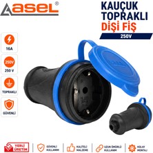Asel Kauçuk Topraklı Dişi Fiş