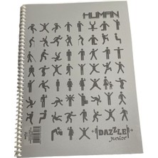 Dazzle Junior Human Spiralli Defter A4 72 Yaprak Çizgili Okul Defteri