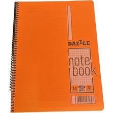 Dazzle A4 Kareli Spiralli Notebook 72 Yaprak Turuncu Kapak Not Defteri