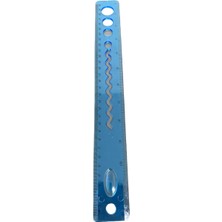 Belirtilmemiş Maped 30CM Mavi Şeffaf Plastik Cetvel Zigzag ve Şablon Kesimli Okul Cetveli