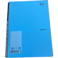 Udep A4 Spiralli Noktalı Defter 72 Yaprak Mavi Kapak Notebook