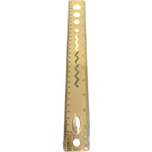 Belirtilmemiş Şeffaf Plastik Cetvel 30 cm Zigzag Desenli Daire Şablonlu Okul Cetveli