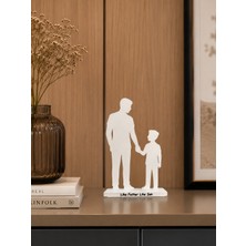 Gragold3 Design Baba ve Oğul Silüeti (Like Father Like Son) Dekoratif Obje - Beyaz