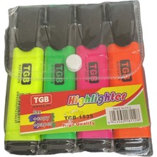 Tgb Kırtasiye Fosforlu Kalem Seti 4 Renk Highlighter TGB-1535 Sarı Yeşil Pembe Turuncu