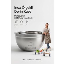 Transformacion Inox 24 cm Ölçekli Derin Kase Profesyonel 304 Paslanmaz Çelik 2 Litre Karıştırma Kabı 721842