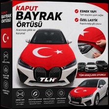 Kuzey Aksesuar Ön Kaput Türk Bayrağı Üniversal Tüm Araçlara Uyumlu Kalın Kaliteli Kumaş