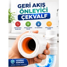 Ø50 Beyaz Lavabo Gideri Çekvalfli Koku ve Böcek Önleyici Adaptör