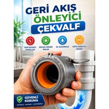Ø50 Gri Lavabo Gideri Çekvalfli Koku ve Böcek Önleyici Adaptör
