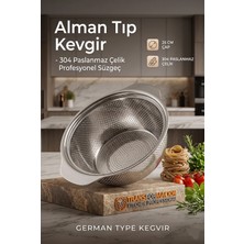 Alman Tip Kevgir - 304 Paslanmaz Çelik Profesyonel Süzgeç 25 cm 721833