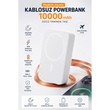 Universal MagSafe Uyumlu 10000 mAh Kablosuz Hızlı Şarj Powerbank Taşınabilir Şarj Cihazı